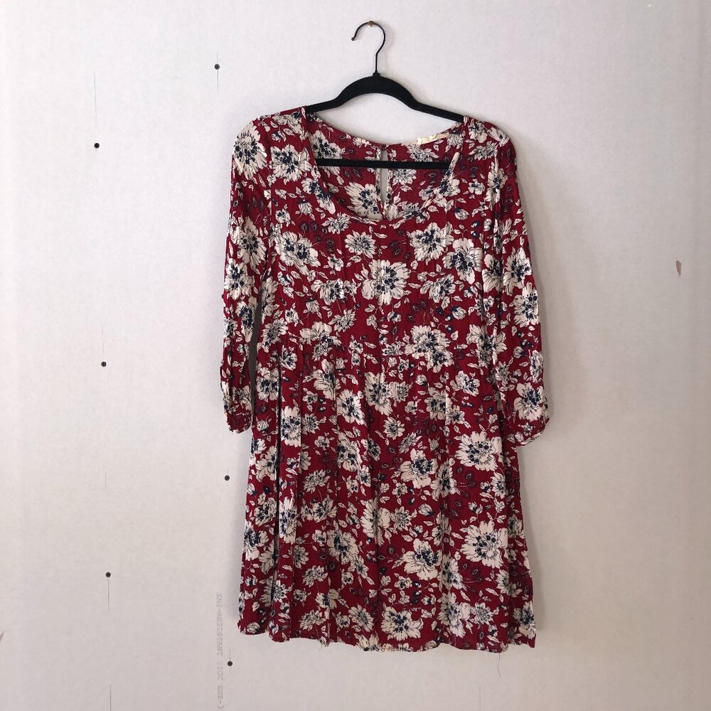 Scoop Neck Floral Entro Dress
